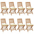 Folding Garden Chairs 8 pcs with Cushions Solid Acacia Wood