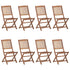 Folding Garden Chairs 8 pcs with Cushions Solid Acacia Wood