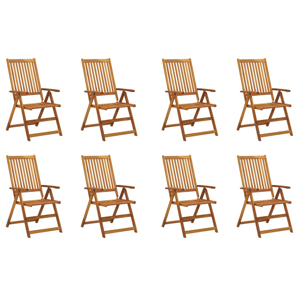 Folding Garden Chairs 8 pcs Solid Wood Acacia