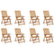 Folding Garden Chairs 8 pcs Solid Wood Acacia