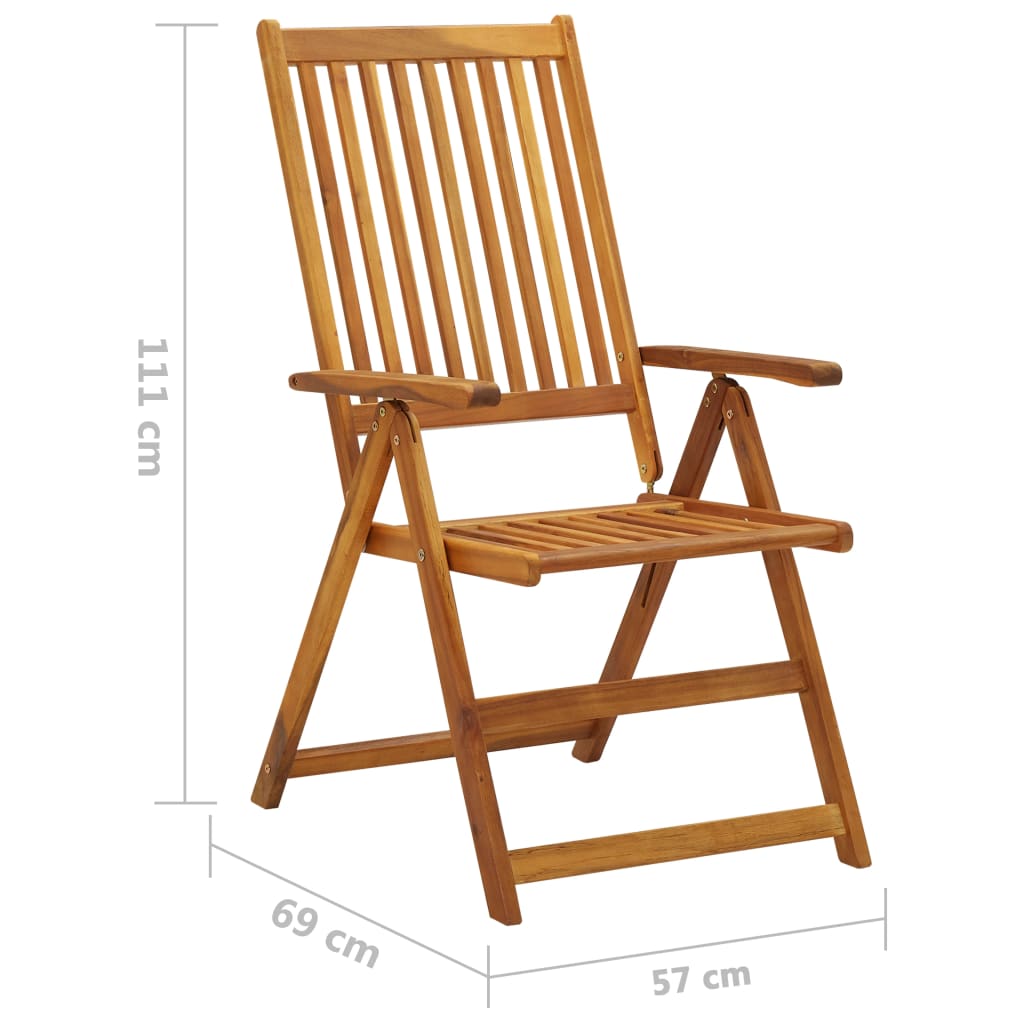 Folding Garden Chairs 8 pcs Solid Wood Acacia