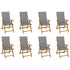 Folding Garden Chairs with Cushions 8 pcs Solid Wood Acacia