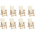 Folding Garden Chairs with Cushions 8 pcs Solid Wood Acacia