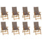 Folding Garden Chairs with Cushions 8 pcs Solid Wood Acacia