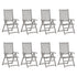 Garden Reclining Chairs with Cushions 8 pcs Grey Solid Wood Acacia