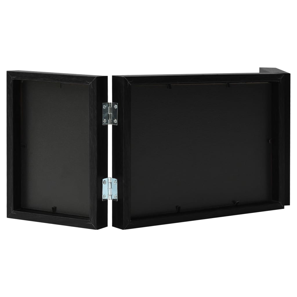 Trifold Photo Frame Collage Black 22x15 cm+2x(10x15 cm)