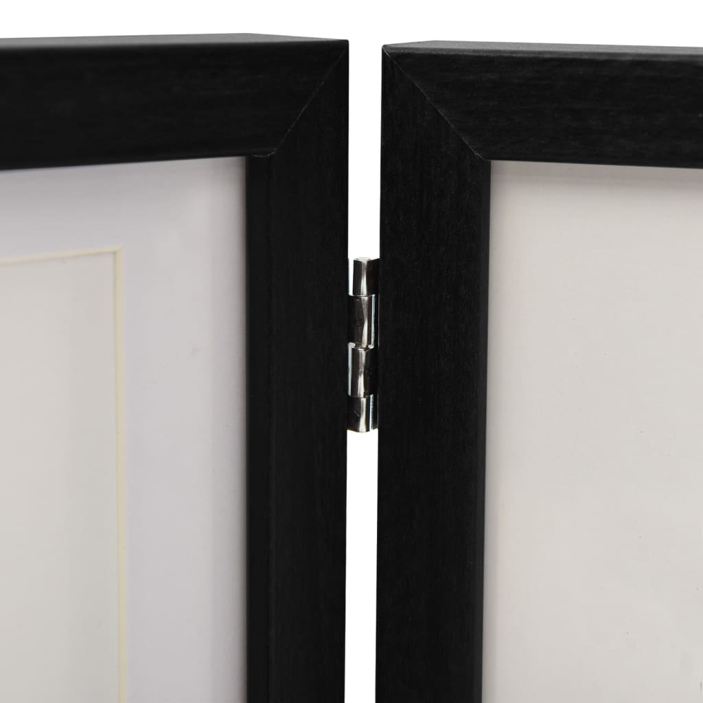 Trifold Photo Frame Collage Black 22x15 cm+2x(10x15 cm)