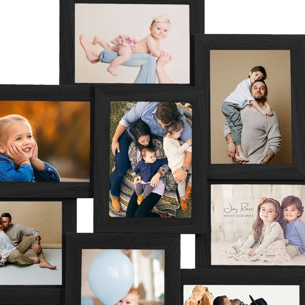 Collage Photo Frame for Picture 10 pcs 10x15 cm Black MDF