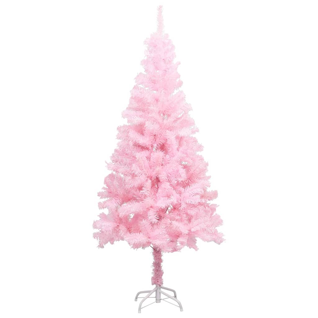 Artificial Pre-lit Christmas Tree with Stand Pink 120 cm PVC