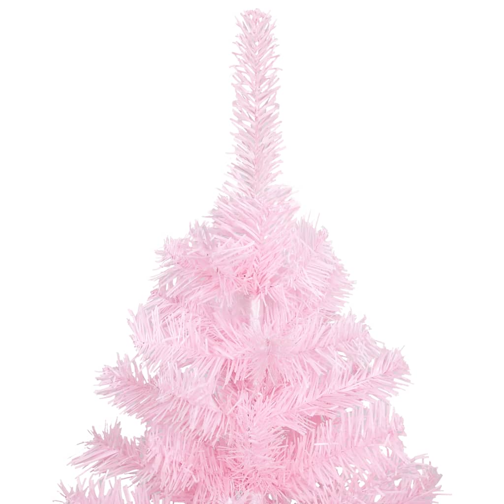 Artificial Pre-lit Christmas Tree with Stand Pink 120 cm PVC