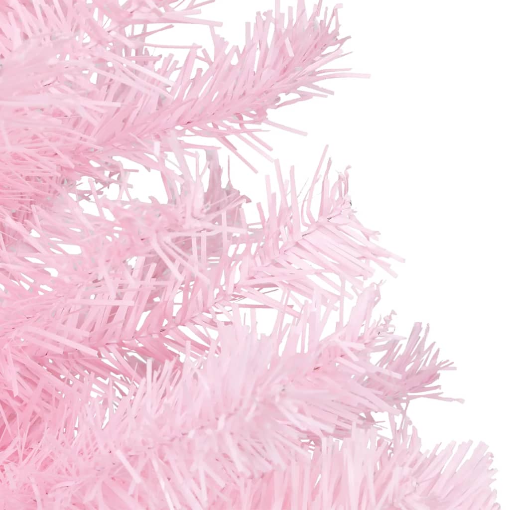 Artificial Pre-lit Christmas Tree with Stand Pink 120 cm PVC