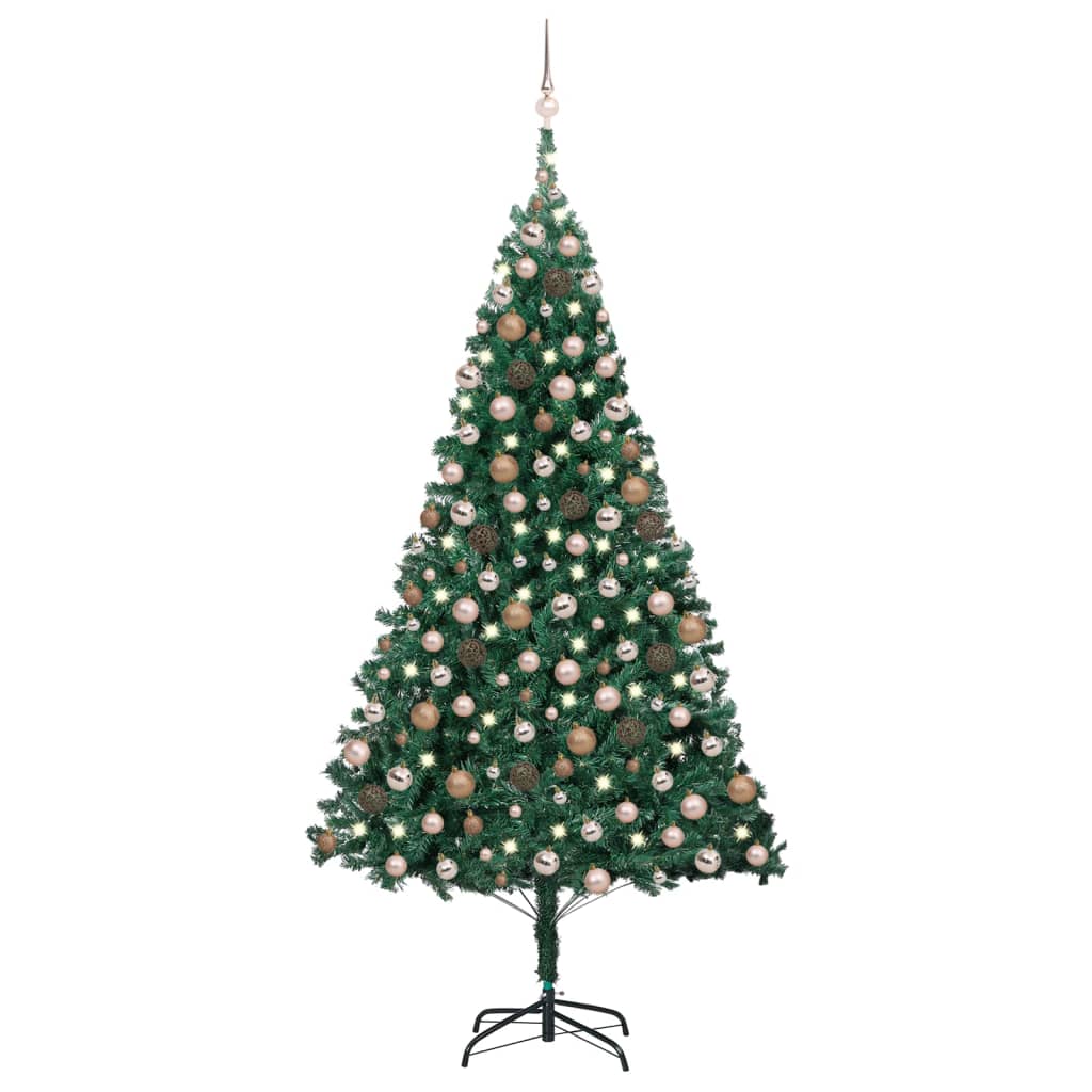 Artificial Pre-lit Christmas Tree with Ball Set Green 240 cm