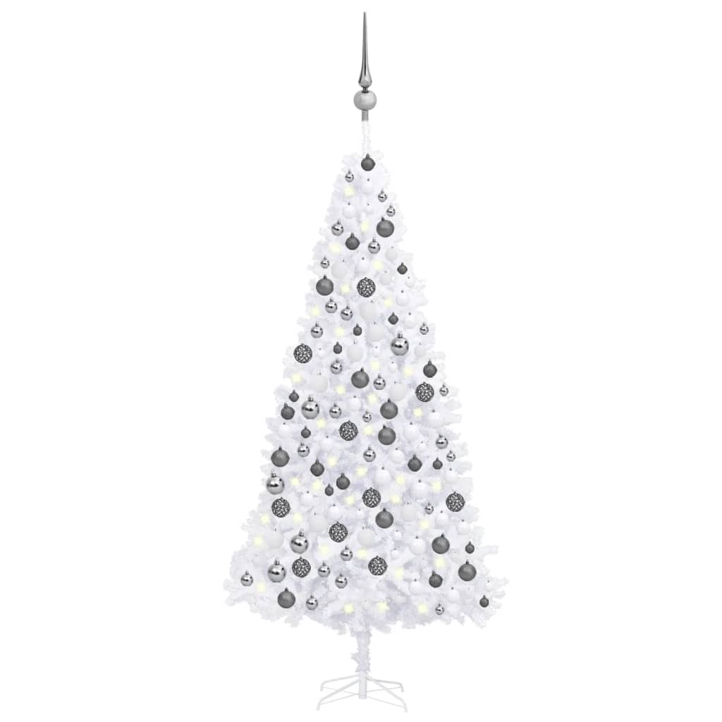 Artificial Pre-lit Christmas Tree with Ball Set LEDs 300 cm White