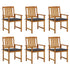 Garden Chairs with Cushions 6 pcs Solid Wood Acacia