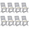 Folding Outdoor Chairs 8 pcs with Cushions Solid Acacia Wood