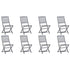 Folding Outdoor Chairs 8 pcs with Cushions Solid Acacia Wood