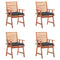 Outdoor Dining Chairs 4 pcs with Cushions Solid Acacia Wood