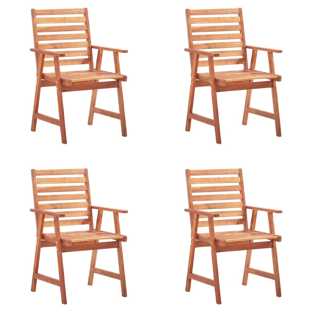 Outdoor Dining Chairs 4 pcs with Cushions Solid Acacia Wood