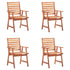 Outdoor Dining Chairs 4 pcs with Cushions Solid Acacia Wood