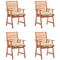 Outdoor Dining Chairs 4 pcs with Cushions Solid Acacia Wood