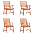 Outdoor Dining Chairs 4 pcs with Cushions Solid Acacia Wood