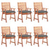 Outdoor Dining Chairs 6 pcs with Cushions Solid Acacia Wood