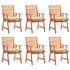 Outdoor Dining Chairs 6 pcs with Cushions Solid Acacia Wood