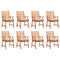 Outdoor Dining Chairs 8 pcs with Cushions Solid Acacia Wood