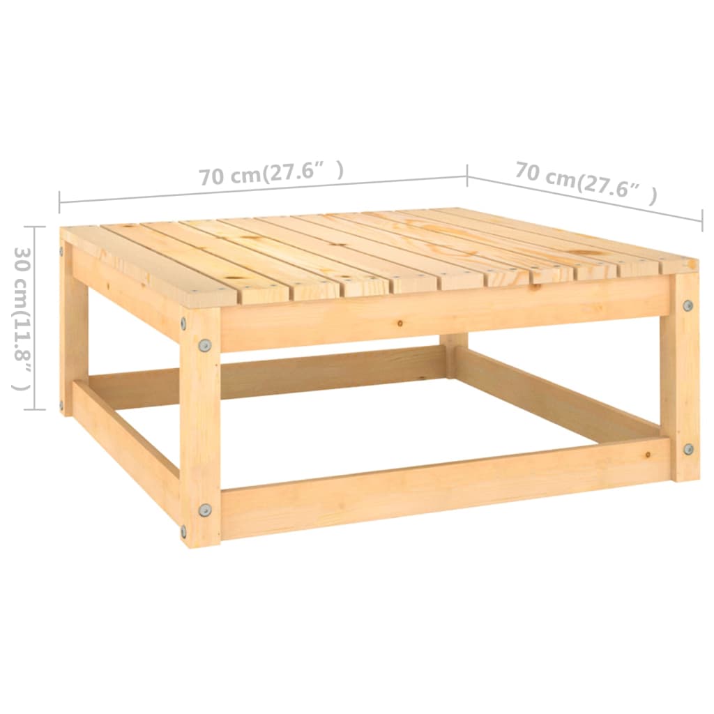 Garden Footstool with Cushion Solid Pinewood