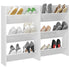 Wall Shoe Cabinets 2 pcs High Gloss White 60x18x90cm Engineered Wood