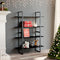 4-Tier Book Cabinet Black 100x30x140 cm Engineered Wood