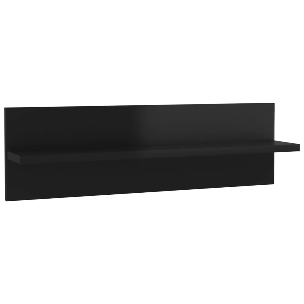 Wall Shelves 2 pcs High Gloss Black 60x11.5x18cm Engineered Wood