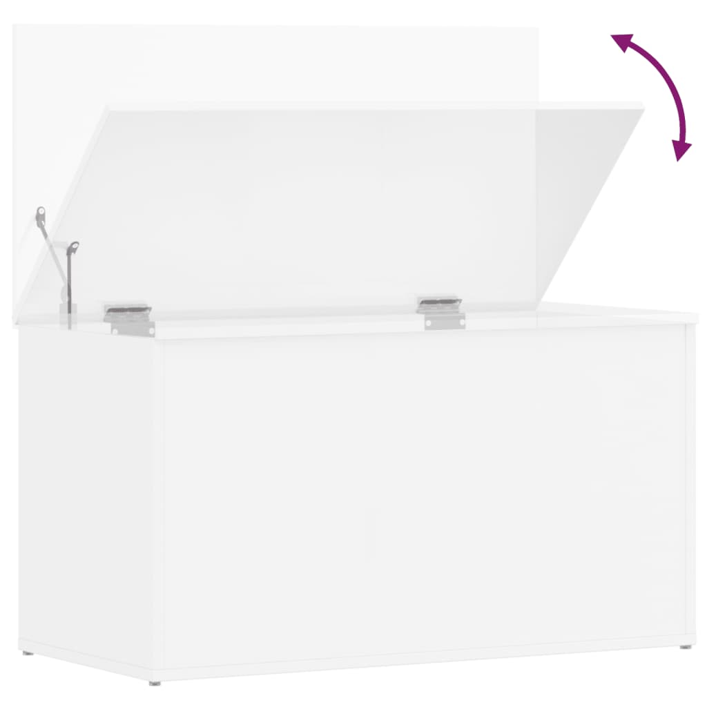 Storage Chest High Gloss White 84x42x46 cm Engineered Wood