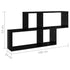 Wall Shelf High Gloss Black 100x18x53 cm Engineered Wood