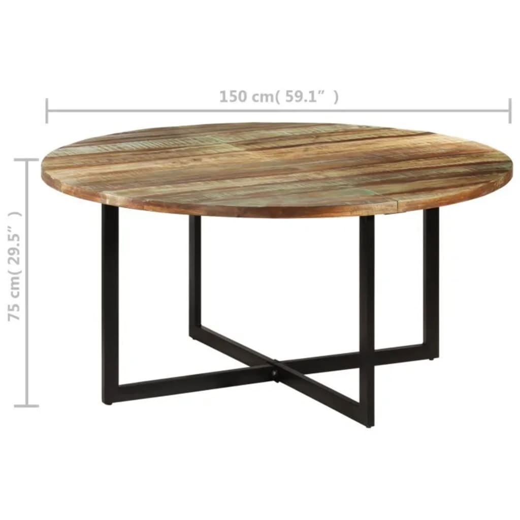 Dining Table 150x75 cm Solid Wood Reclaimed