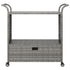 Bar Cart with Drawer Grey 100x45x97 cm Poly Rattan