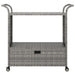 Bar Cart with Drawer Grey 100x45x97 cm Poly Rattan