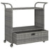 Bar Cart with Drawer Grey 100x45x97 cm Poly Rattan