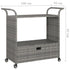 Bar Cart with Drawer Grey 100x45x97 cm Poly Rattan