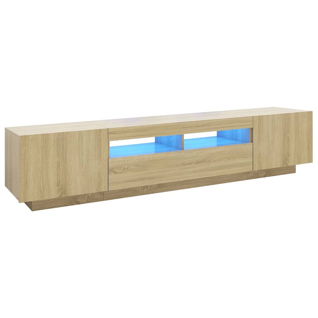 TV Cabinet with LED Lights Sonoma Oak 200x35x40 cm