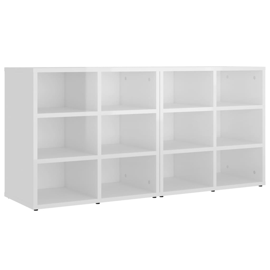 Shoe Cabinets 2 pcs High Gloss White 52.5x30x50 cm