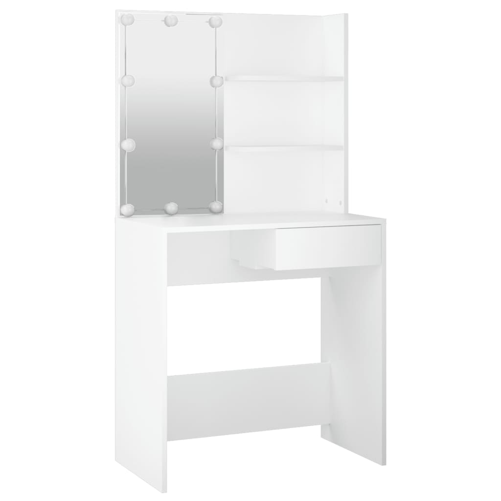 Dressing Table with LED White 74.5x40x141 cm