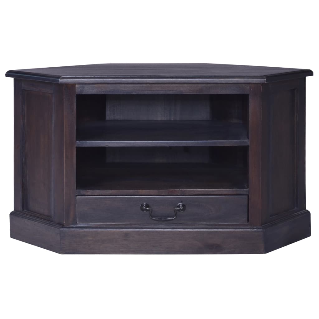 Corner TV Cabinet Light Black 80x40x49 cm Solid Wood Mahogany