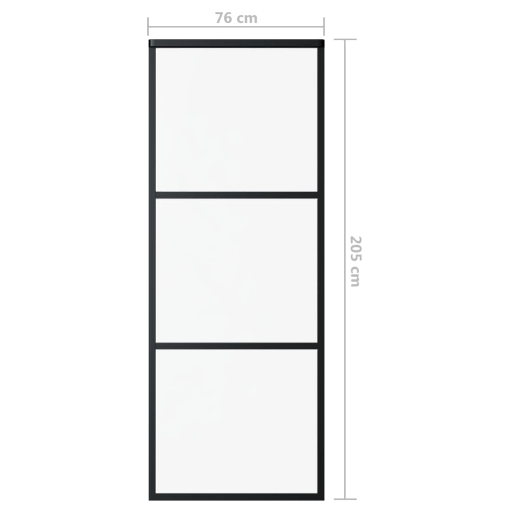 Sliding Door with Hardware Set ESG Glass&Aluminium 76x205 cm