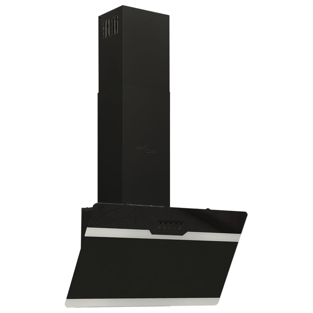 Wall Range Hood 60 cm Steel and Tempered Glass Black