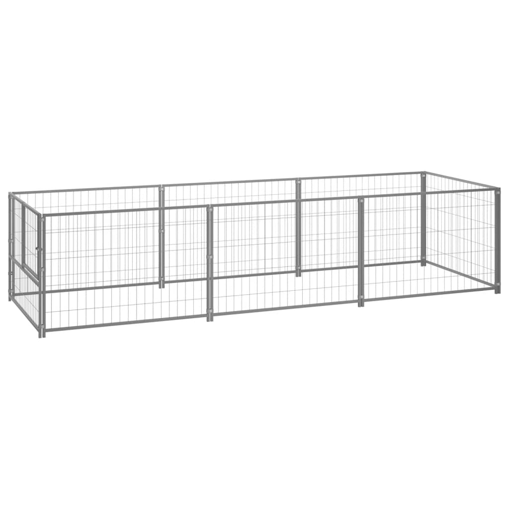 Dog Kennel Silver 3 m² Steel