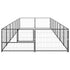 Dog Kennel Black 14 m² Steel