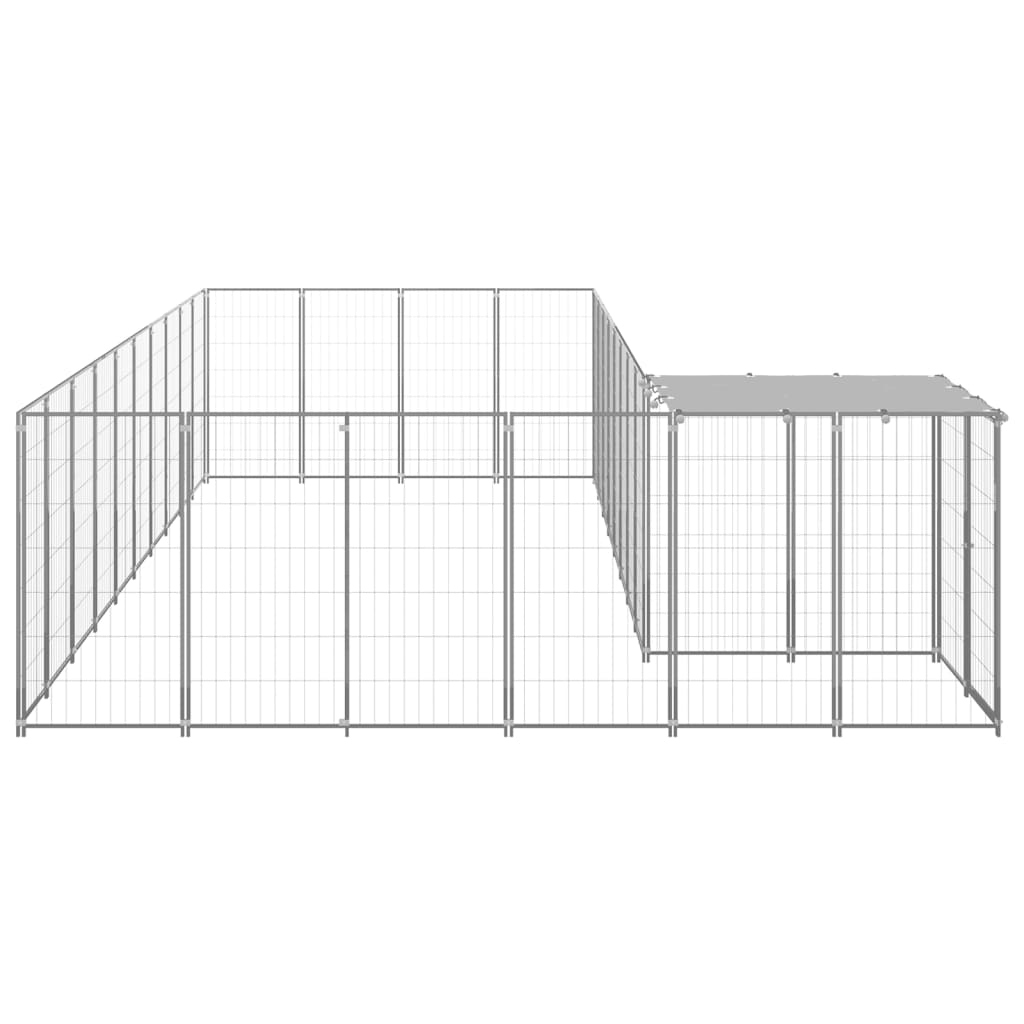 Dog Kennel Silver 19.36 m² Steel