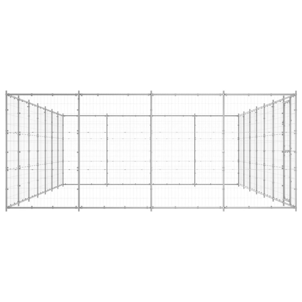 Outdoor Dog Kennel Galvanised Steel 33.88 m²