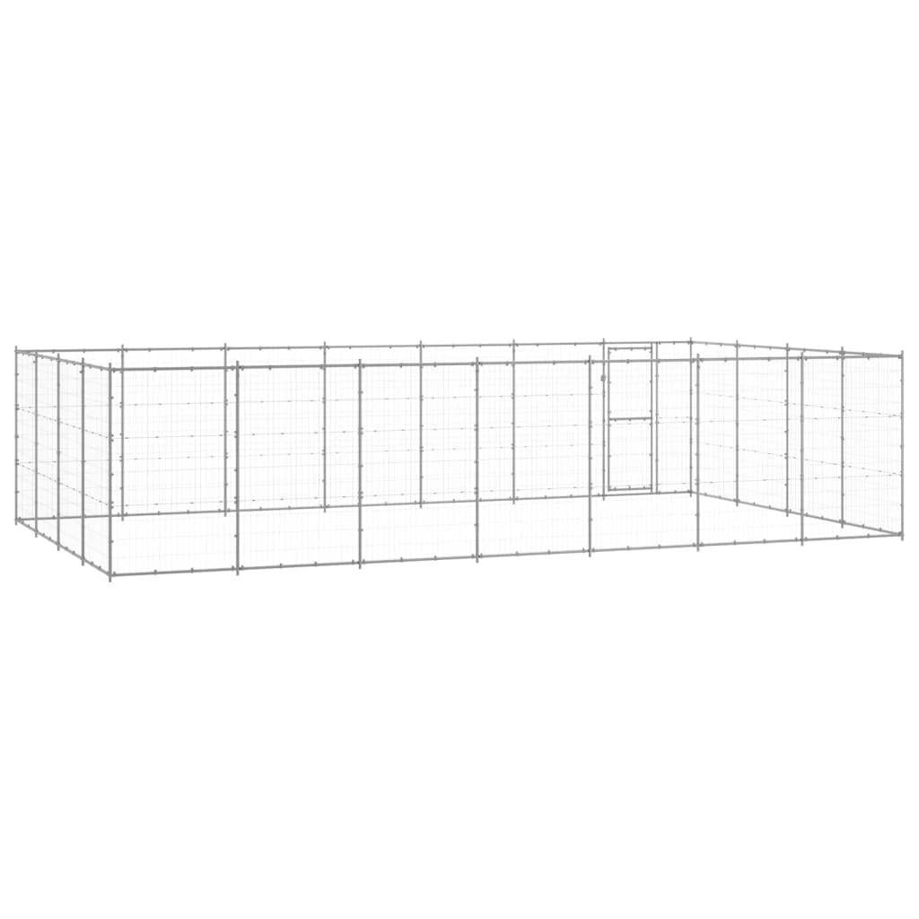 Outdoor Dog Kennel Galvanised Steel 33.88 m²